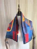 Scarves 2024 Arrival Fashion Brand Blue Silk Scarf 90 Cm Square Shawl Twill Wrap For Women Lady Hijab