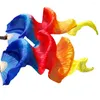 Stage Wear High Quality Silk Handmade Dyed Belly Dance Fans Bamboo Ribs Long 1Pair Royal Blue Red Orange Yellow 180x90