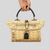 Totes 2023 Summer Made Rattan Bag Pastoral Style Pastoral Holiday Holiday Straw Sagma Moda Tecido ombro único Bagsh24217