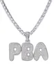 2020 Nom personnalisé Bulle Lettres Colliers Pendentif Charme Pour Hommes Femmes Or Argent Couleur Zircon Cubique avec Chaîne De Corde Cadeaux5545501