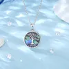 EUDORA 925 Sterling Silver Tree of Life Pendant Necklace Abalone Shell Jewelry Elegant Fashion Party Gift 240123