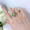 Pierścienie klastra 2024 S925 Srebrny zestaw luksusowy z 6 13 Diamentem o wysokim węglu porównywalnym z żółtymi konnymi pierścieniami do projektowania oczu