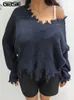 Gibsie plus size drop axel kvinnors tröjor faller vinter v hals långärmad lös casual rå hem knttad pullover jumper 240202