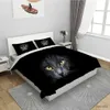 Conjuntos de cama 3D Cat King Queen Capa de edredão Dormir Laranja Kitty Conjunto de cama para crianças Adolescentes Adultos Animal de estimação 2/3pcs Capa de edredão de poliéster