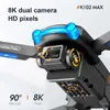 Drones Caméra aérienne HD 6K/8K 360, évitement Intelligent d'obstacles, quadricoptère pliable automatique K102 MAX 5G, retour Drone RC sans balais YQ240217