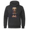 Hoodies voor heren Sweatshirts Cowboy teddybeer met handen in de zakken Hoodie voor heren Leuke print Sportkleding Hip Hop Street Hoody Fleece sweatshirt met losse zak T240217