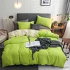 Bedding sets Nordic 3/4Pcs Solid Solor Bedding Set Home Duvet Cover Sheet Quilt Cover AB side Bedroom Decor Queen King Size 150x200 220x240