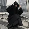 Etniska kläder japanska kvinnor kimono svarta lösa byxor gotisk punk hoodie kvinnor jacka bred ben samurai kostymer avslappnad cool