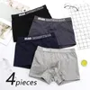 4 Pieces Men Underpants Sports Boxers Underwear Letters Wide Band Pants 3XL 4XL 5XL Multicolor Soft Breathable Fashion Shorts 240130