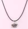 New Arrival Antique Sliver Plated RUNNING WOMAN And LOVE TO RUN Pendant Charm Necklace Wax Chain200R9380056