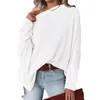 Women's Blouses Fall Blouse Elegant Bat Sleeve Soft Solid Color Pullover With Oblique Neck Mid Length For Spring