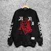 Herren Hoodies Sweatshirts Casual Beflockung Knochen Muster T-shirt Top Herren Sweatshirt Hoodie Japanisch Koreanisch Streetwear Oansatz Männer Sweatshirt Q240217