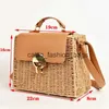 Shoulder Bags 2020 New design Mirror Trapezoid Button Lock Rattan Bag Crossbody Woven Small Female ladies hand bagsH24217