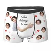 Cuecas personalizadas boxer com rosto personalizado po homem roupa interior presente para homem namorado aniversário/aniversário/presentes de casamento