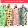 Women's Hoodies Flannel Blanket With Sleeves Winter Sweatshirt Fleece Giant Wearable Hoodie Oversized For Adults Kids Babys