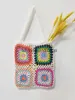 Shoulder Bags Casual Knitted Granny Square Small Tote Bag Crochet Women Handbags Bohemian Woven Summer Beach Shopper Purse 2022H24217