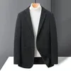 Cappotto di lana double face a quadri Thousandbird di alta qualità per uomo blazer corto con colletto casual coreano 240201