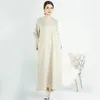 Ethnic Clothing Plain Muslim Abaya Dress Dubai Casual Cotton Linen Abayas For Women Ramadan Eid African Dresses Islamic Modest Kaftan