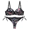 Bras Sets Sexy Lace Bra Set Comfortable Underwear And Panty Solid Female Women Underwire Push Up Cup A B C 32 34 36 38 40