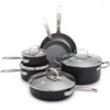 Köksredskap sätter Greenpan Chatham Hard Anodized Healthy Ceramic Nonstick 10 Piece Pots and Pans Set PFAS-Free Diskmaskin Safe