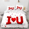 Bedding sets Couple Lovers Gift Duvet Cover Set Love Comforter Cover Valentines Day Bedding Set Queen King Size 2/3pcs Polyester Quilt Cover