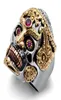 Bague Punk crâne Vintage tigre pour hommes, Steampunk rétro en acier inoxydable, bijoux gothiques masculins Hip Hop Drop4619227