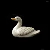 Figurine de canard en céramique pour animaux de compagnie, ornement de salle, Table de jeu, accessoires de cérémonie, animal de compagnie de canard