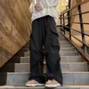 Military Green Work Autumn and Winter Trendy Brand Loose Corduroy Pants, Men's American Wide Straight Leg Casual Pants