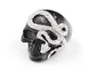 Vintage czarny srebrny pierścień czaszki dla mężczyzn fajne hiphop punk gotycki pierścienie czaszki biżuterii 8960913