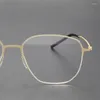Okulary przeciwsłoneczne ramy czytania okulary Dania Linde 5055 Tytanium bez śruby ręcznie robione optyczne Ultra-Light Business