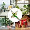 Decorações de jardim beija-flor suncatchers vitrais suncatcher ornamentos forma realista estátua acessórios para sala estar árvore