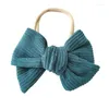 Accessoires pour cheveux Bandeau pour bébé 4,5 pouces Corduroy Pinwheel Bow Headwrap Girls Nyly Hairband