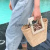 Totes Fashion Pearls Ganding Hands Handbags Handbags Luxury Chains Wicker Woven Bags Bodybody Sacs Lady Summer Beach Bali Straw Bagh24217