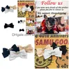 Dog Apparel Designer Dog Hair Bow With Classic Letter Pattern Luxurious Puppy Bows Cat Topknot Pet Headdress Rhinestones Grooming Bowk Dh2Pv