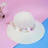 Berets Women Wide Brim Straw Hat UV Protection Foldable Solid Color Ultra-light For Summer Spring Fall Beach D88