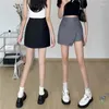 Spódnice Summer Mini Women Office dama All-Match Temperament solidny elegancki elegancki minimalistyczny korean w stylu faldas