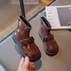 Bottes CNFSNJ 2024 Automne Hiver Chaussures en peluche pour enfants Filles Bow Tie British Sneaker 24-35