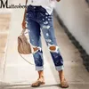 Kadınlar Yırtık Sıkıntılı Sıska Yüksek Bel Denim Pantolon Rendelenmiş kot pantolonlar ince jeggings bayanlar sonbahar düz kotlar 240124