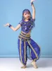 Abbigliamento da palcoscenico Costumi di danza del ventre per bambini Abito da ballo orientale Spettacolo di Bollywood per bambini