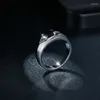 Cluster Rings BOEYCJR 925 Silver Unisex Style Black MoissaniteVVS1 Engagement Ring For Women Or Men