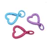 Keychains 5Pcs/Lot 44x26MM Heart Colorful Lobster Clasp Alloy Keychain Keyring Hooks Handmade DIY Making Material Accessories Supplies