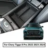 Car Organizer 1 PCS Center Console Armrest Storage Box Tray Accessories Black ABS For Chery Tiggo 8 Pro Max 2024