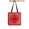 Сумки для покупок, классическая бандана, синяя и красная сумка-тоут с принтом, женская сумка в стиле Харадзюку, женская сумка на плечо для девочек, холст