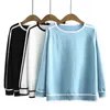 Kvinnors tröjor plus storlek Fashion Autumn Jumper Striped Splice Raglan Sleeve Tops som täcker garn Sticked Pullover 3XL 240202