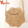 Bolsas de ombro Yogodlns verão oliday saco de palha para mulheres raen octagon crossbody férias beac viagem tecido soulderh24217