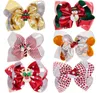 أقواس عيد الميلاد الثلج Deer Hairpin Baby Girls Stripe Dot Barrettes Kids Boutique Hair Clip XMAS Clives Hair Association M27909700978