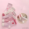 Kids Socks 5 Pairs/Lot Kids Soft Cotton Socks Korean Love Heart Flower Print Baby Girl Socks Autumn Winter Warm Children Middle Tube Socks