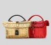 Totes 2023 Summer Made Rattan Bag Pastoral Style Pastoral Holiday Holiday Straw Sagma Moda Tecido ombro único Bagsh24217