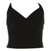 دبابات المرأة Boofeenaa Velvet Black Tube Tops Sexy Complements للنساء صيف 2024 Back Zipper Deep V الرقبة الضيقة محصول Top Clubwear C71-BG10