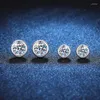 Stud Earrings Classic Simple S925 Sterling Silver Platinum PT950 VVS1 Bubble 1 Carat D Color Moissanite Diamond With Certificate